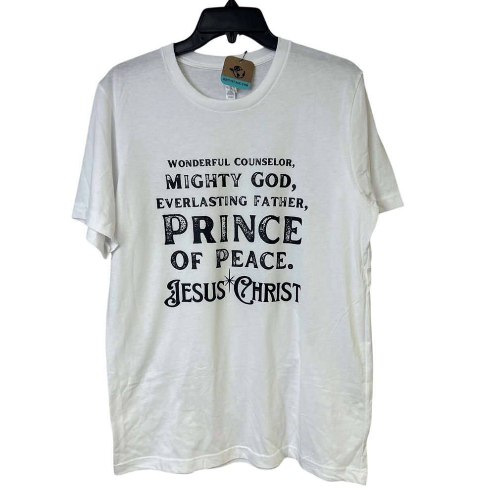 New Hand Printed Mens 4XL Wonderful Counselor Mighty God Jesus Christ Tee Shirt